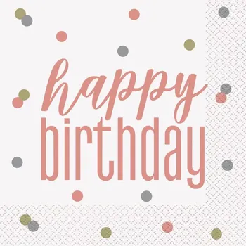 Papírový ubrousek Papírové ubrousky Glitz rose gold 16 ks