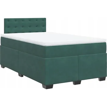 Postel Kontinentální postel tmavě zelená 200 x 120 x 100,5 cm s matrací a topperem