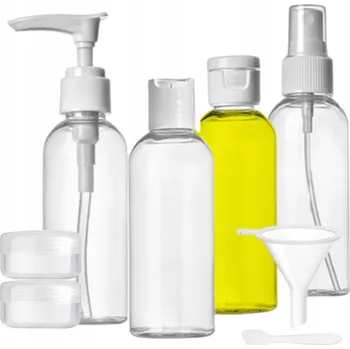 Cestovní Kosmetická Taška Sada Lahviček a Nádobek na Kosmetiku 9v1 do letadla