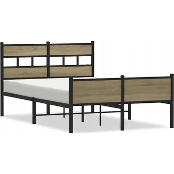 Postel Kovový rám postele 196x125x91,5 cm, dub sonoma