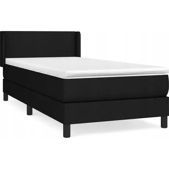 Postel Kontinentální postel černá 193 x 93 x 78/88 cm s matrací 90 x 190 x 20 cm
