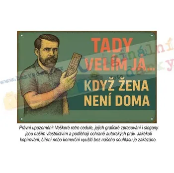Plechová cedule cedule - muž v domácnosti 19 - Plast / A5 ( 20x15cm)