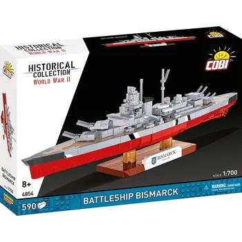 Stavebnice COBI COBI 4854 II WW Battleship Bismarck, 1:700, 590 k