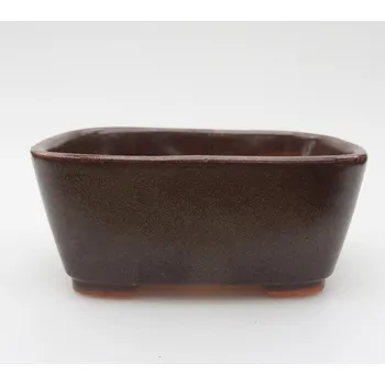 Květináč Keramická bonsai miska 13 x 10 x 5,5 cm hnědá