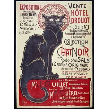 Plakát Plakát, Obraz - Chat Noir (Black Cat), Steinlen, Theophile Alexandre