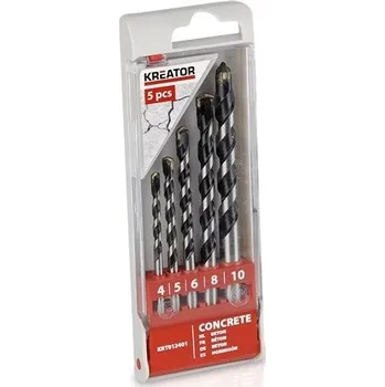 Vrták Vrtáky do betonu sada 5 ks, 4-10mm TVRDÝ BETON