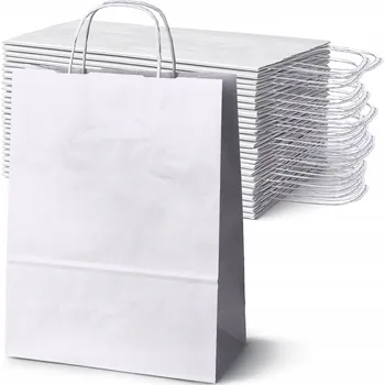 Nákupní taška Papírová taška Allbag bílá 24x10x32 cm, 25 ks