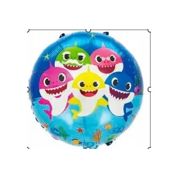 Balónek Fóliový balónek Baby Shark, kulatý modrý 45 cm (18")