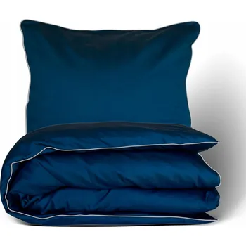 Povlečení Povlečení jednobarevné s lemem 160x200 gold line 47 tmavě modrá