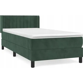 Postel Kontinentální postel tmavě zelená 203 x 93 x 78/88 cm s matrací 90 x 200