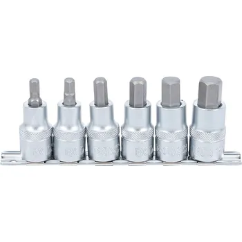 Gola hlavice Zástrčné hlavice Imbus 1/2", H6-H14, sada 6 dílů na liště - BGS 8887