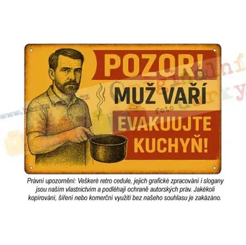 Plechová cedule cedule - muž v domácnosti 14 - Plast / A5 ( 20x15cm)