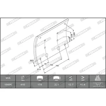 Auto-moto Sada brzdového obloženi, bubnová brzda FERODO K19488.1-F3672
