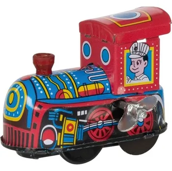 Figurka Goki Plechová lokomotiva na klíček červená