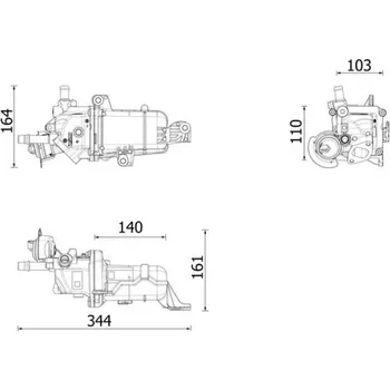Palivový systém Chladič, recirkulace spalin MAHLE CE 49 000P