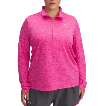 Dámské oblečení Triko s dlouhým rukávem Under Armour Tech 1/2 Zip - Twist& 1384220-652 Velikost 1X