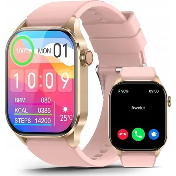 Hodinky Sportovní hodinky Chytré Hodinky dámské 2,04'' AMOLED Růžové