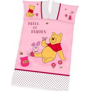 Povlečení Bavlněné Povlečení do postýlky 100x135 Disney Medvídek medvídek Pú Prasátko