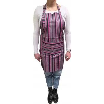 Kuchyňská zástěra Nepromokavá zástěra s laclem KOLOROWE PASKI APRON