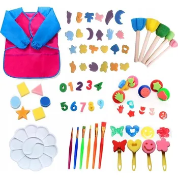 kreativní sada SADA MALÉHO MALÍŘE HOUBIČKY ŠTĚTCE RAZÍTKA DIY KREATIVNÍ DÁREK PRO DĚTI