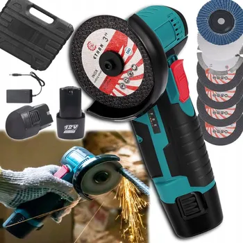 úhlová bruska AKUMULÁTOROVÁ BRUSKA BRUSKA MINI GUMOVKA SILNÁ PŘESNÁ + KOTOUČE