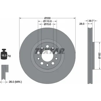 Brzdový kotouč Brzdový kotouč TEXTAR 92351103