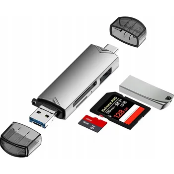 Čtečka paměťových karet ČTEČKA KARET ADAPTÉR PAMĚTI USB-C SD MICROSD USB3.0 MICRO-USB TF PLUG&PLAY
