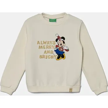 Dětská móda Dětská mikina United Colors of Benetton x Disney 3J73G10GO.P.Seasonal béžová 01X, vel. 90