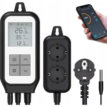 Termostat WiFi Termostat TUYA 230V 2 zásuvky chlazení/topení + sonda