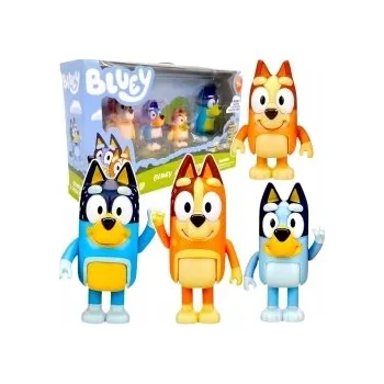 Figurka BLUEY SADA 4 FIGUREK RODINKA FIGURKY BINGO CHILI BANDIT MÁMA DÁREK 8CM