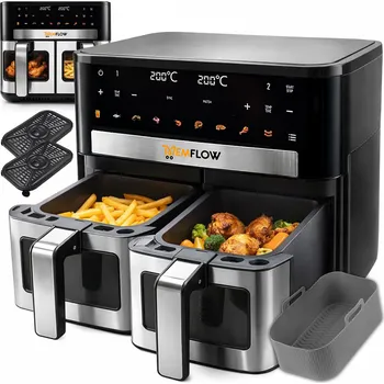 fritéza HORKOVZDUŠNÁ FRITÉZA DVOUKOMOROVÁ 10L 2200W DVOJITÁ VELKÁ XXL