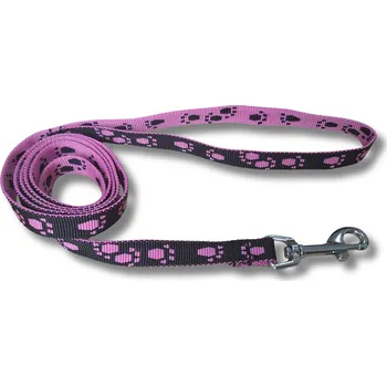Vodítko pro psa Vodítko pro malé psy a štěňata - ČERNORŮŽOVÁ, 1,5 m, Karabina 66 mm - pro malé psy a kočky - pochromováno
