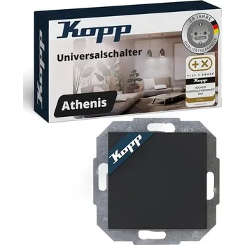 Univerzální spínač Kopp ATHENIS v antracitové barvě - Zapuštěný spínač světel s 10AX spínací