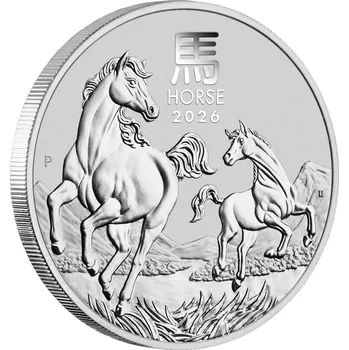 Sběratelství Perth Mint Stříbrná mince Rok Koně III 2026 2 Oz 62,2 g