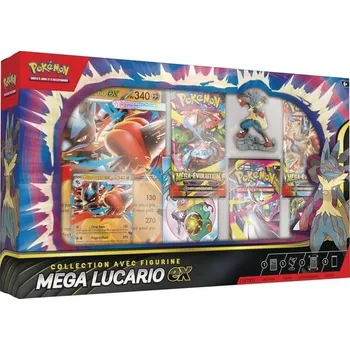 Hračka Pokémon: Sběratelská figurka Mega Lucario-ex (1 lesklá promo karta, 1 promo karta velkého formátu,