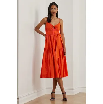 Dámské oblečení Bavlněné šaty Lauren Ralph Lauren 200962758 oranžová 22X, vel. 36