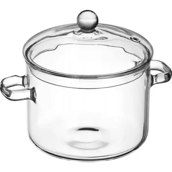 Hrnec Skleněný žáruvzdorný hrnec s víkem PETER 2,8 l