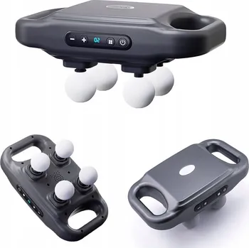 Masážní přístroj MASÁŽNÍ PŘÍSTROJ MASÁŽNÍ PISTOLE NA TĚLO SE 4 MASÁŽNÍMI HLAVICEMI NA ZÁDA A KRK, 20 REŽIMŮ