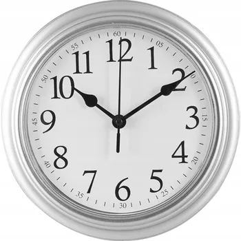 Hodiny Nástěnné hodiny RETRO hodinky KULATÝ Tiché KLASICKÉ VINTAGE STŘÍBRNÉ 22,5 cm