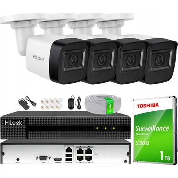 Bezpečnostní kamera IP Monitorovací Systém Kompletní Sada 4 Kamery 4Mpx IPCAM-B4-P Rekordér Disk 1TB Aplikace