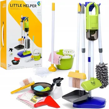 Úklidová Sada pro Děti TYČOVÝ VYSAVAČ Funkce Sání, MOP se Sprejem