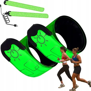 REFLEXNÍ PÁSKA S LED OSVĚTLENÍM NA SUCHÝ ZIP PRO LIDI A ZVÍŘATA 2KS