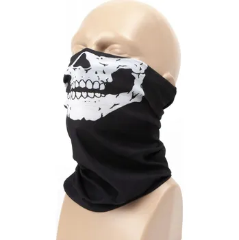 Nákrčník Nákrčník Neck Safe bezešvý 48×24 cm černý lebka UNI