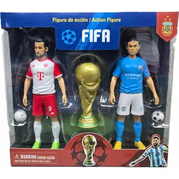 Figurka FOTBALOVÉ FIGURKY FIFA HARRY KANE ERLING HAALAND + POHÁR SVĚTA DÁREK