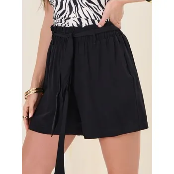 Dámská móda Sinsay - Kraťasy s&nbsp;páskem k&nbsp;uvázání - černá - 034AM-99X - 034AM-99X-S