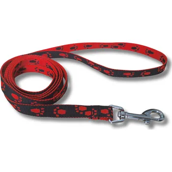 Vodítko pro psa Vodítko pro malé psy a štěňata - ČERNOČERVENÁ, 1,5 m, Karabina 66 mm - pro malé psy a kočky - černá