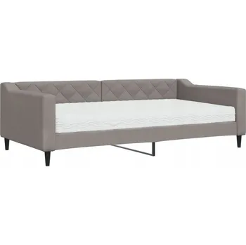 Pohovka Rozkládací pohovka taupe 223 x 110 x 67 cm s matrací 100 x 200 x 17 cm