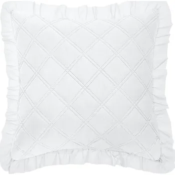 Povlak na polštářek Dekorační povlak na polštář RUFFY 45x45 cm bílý s volánkem