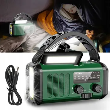Powerbanka PŘENOSNÉ RÁDIO FM/AM SOLÁRNÍ S KLIKOU, POWERBANKA, SVÍTILNA, DYNAMO - NOUZOVÉ