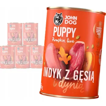 Krmivo pro psa John Dog krmivo pro štěňata krůta, husa a dýně 6x400 g